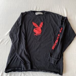 Playboy By Pacsun Size S Bunny, Graphic, Black And Red Long Sleeve